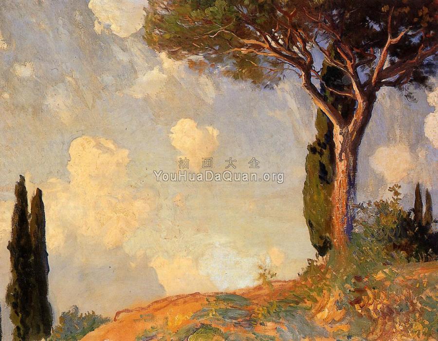 A Landscape Study at San Vigilio, Lake of Garda - 约翰·辛格·萨金特